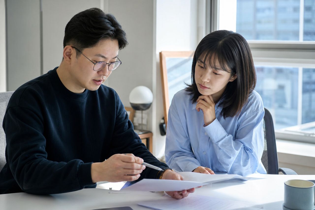 개인회생 개시결정 이후 금지되는 행동과 유의사항 관련 전문가 상담·서류 검토 장면