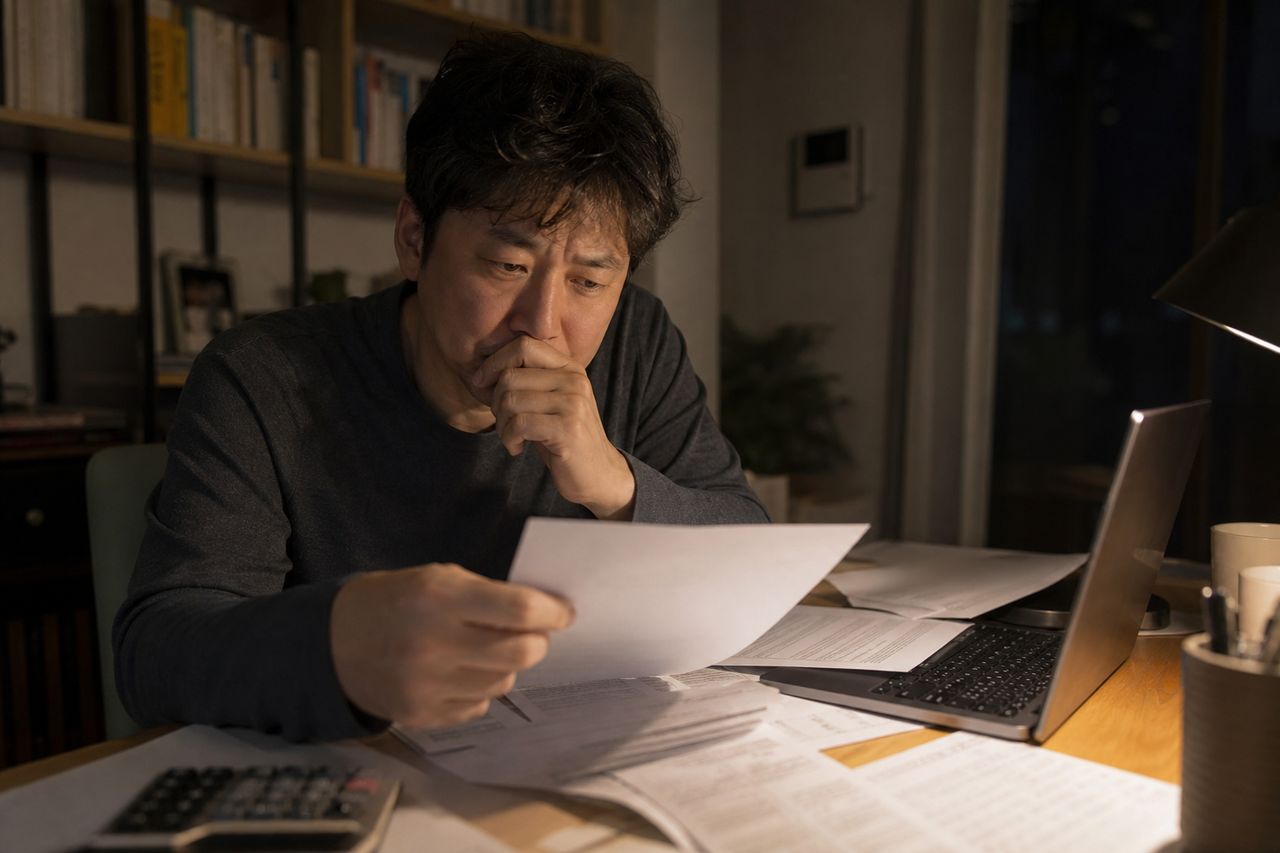 압류금지 금액이 185만 원에서 250만 원으로 관련 상황을 보여주는 이미지 — 서류를 검토하는 모습