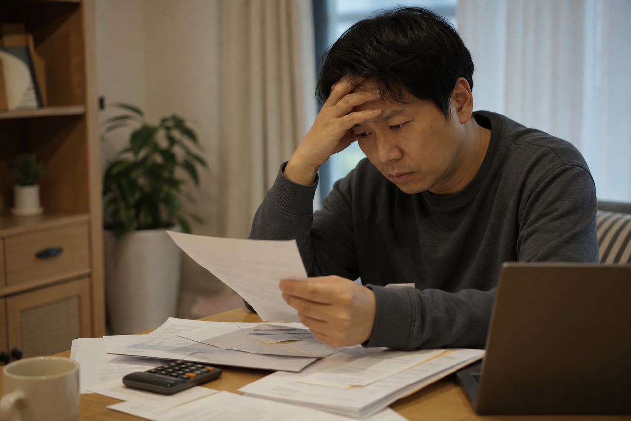 개인회생 개시결정이 나면 무엇이 달라지나요? 효력과 다음 일정 관련 상황을 보여주는 이미지 — 서류를 검토하는 모습