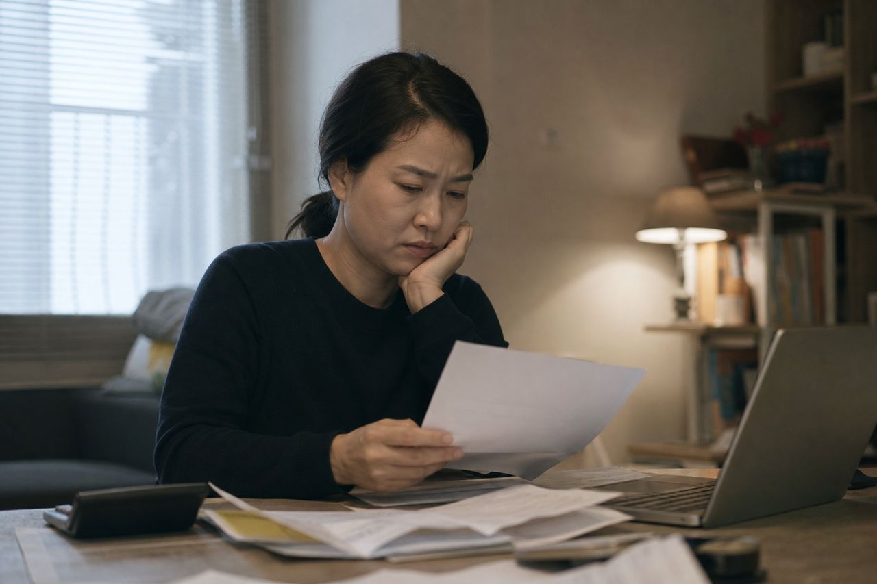 분양권 해지 후 남은 빚도 개인회생으로 정리할 수 있을까? 관련 상황을 보여주는 이미지 — 서류를 검토하는 모습