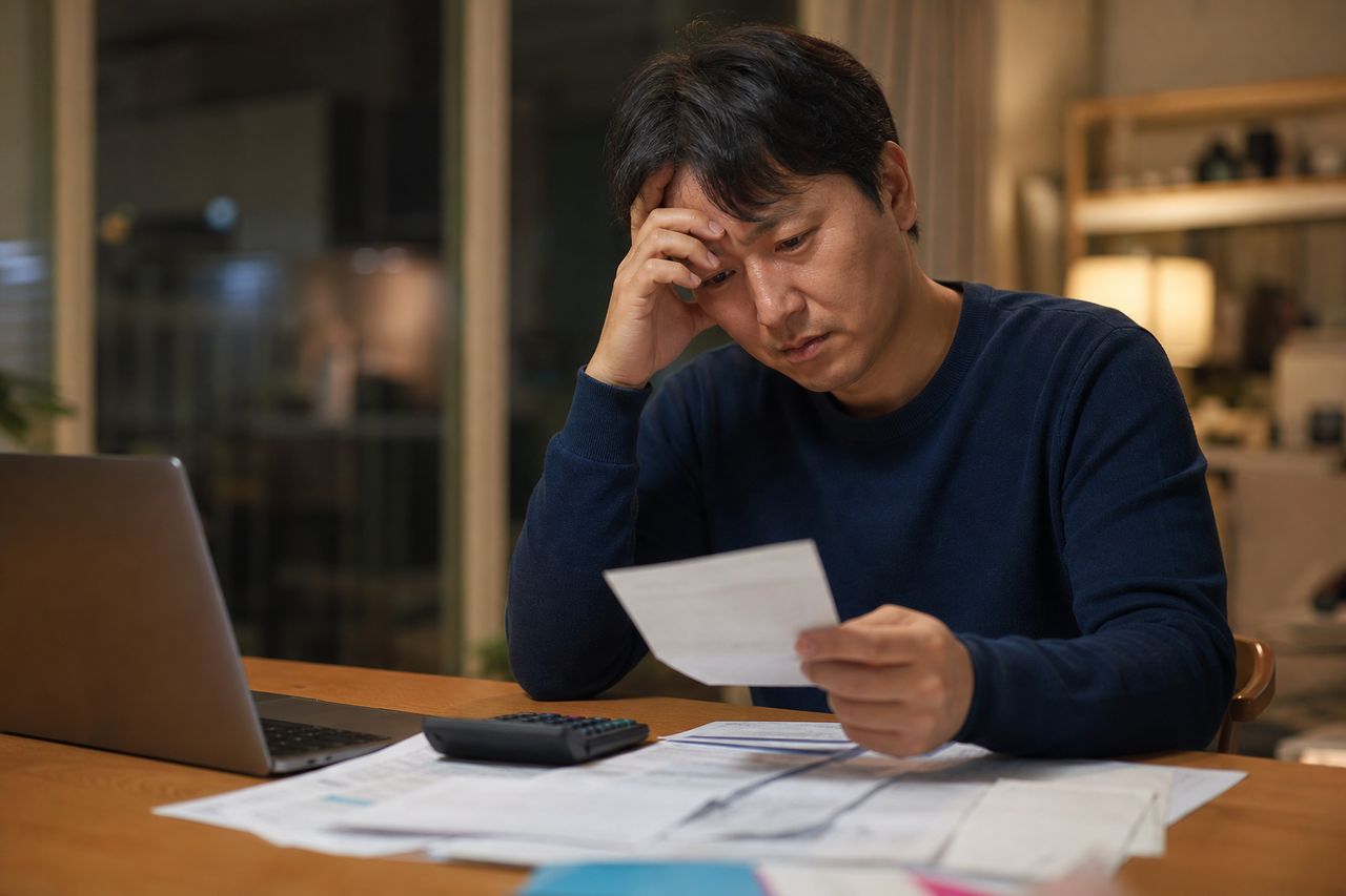 서울 직장인이 개인회생신청 성공사례 관련 상황을 보여주는 이미지 — 서류를 검토하는 모습