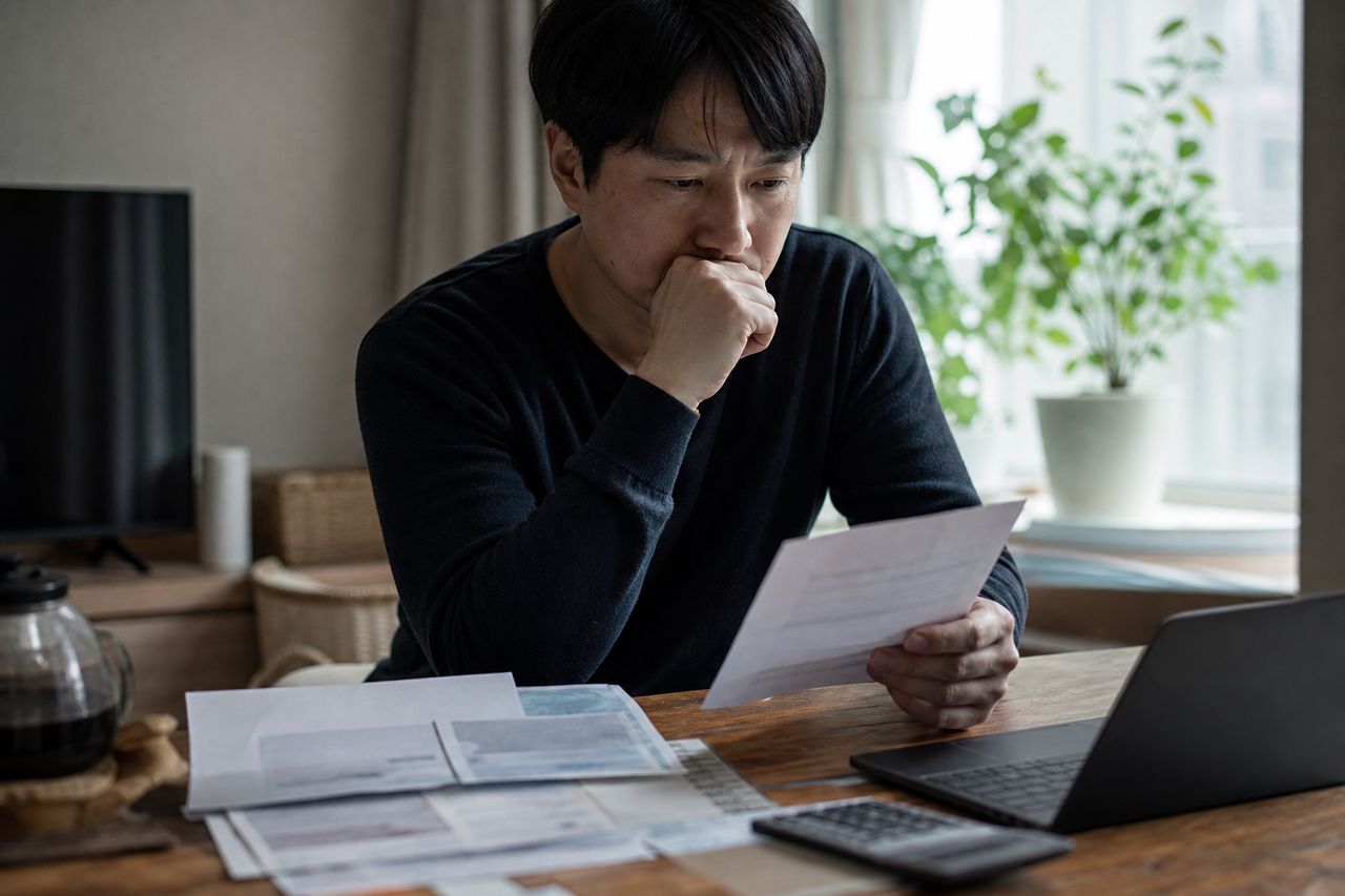 카드빚 5천만원, 개인회생 신청 전에 반드시 확인할 3가지 관련 상황을 보여주는 이미지 — 서류를 검토하는 모습