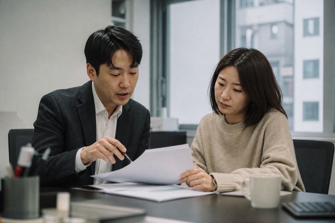 개인파산 신청 자격, 나는 해당될까? 소득·부채 기준 한눈에 정리 관련 전문가 상담·서류 검토 장면