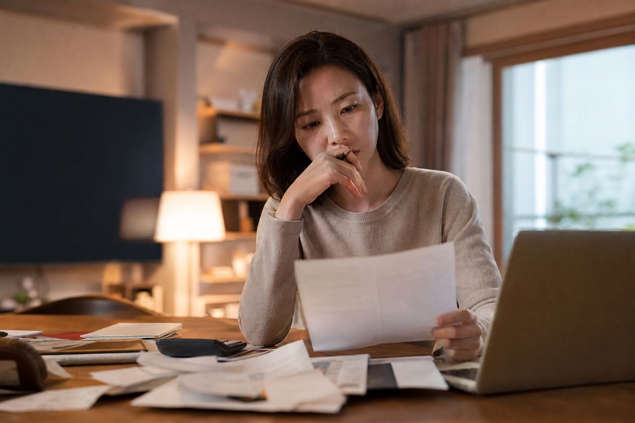 분양권 계약해제 위약금 개인회생에 포함가능할까? 관련 상황을 보여주는 이미지 — 서류를 검토하는 모습