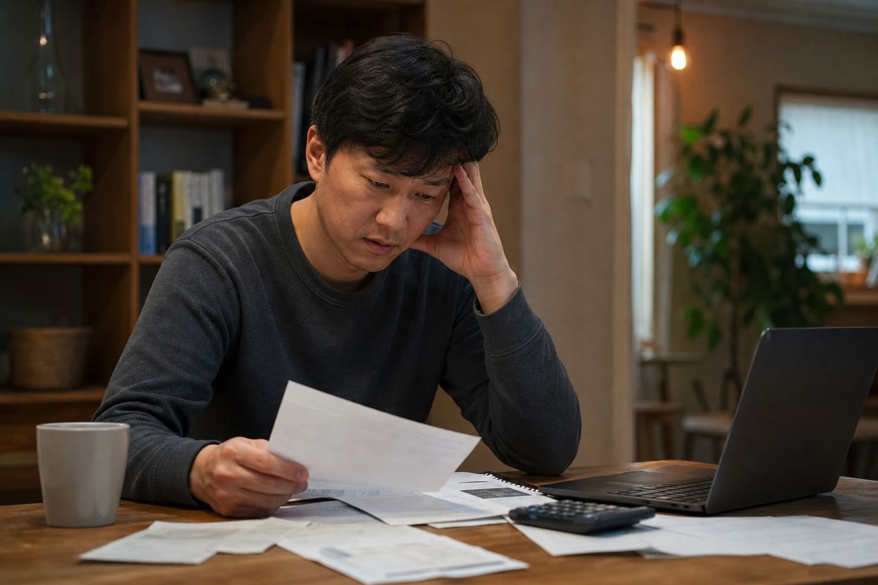 개인회생비용 관련 상황을 보여주는 이미지 — 서류를 검토하는 모습
