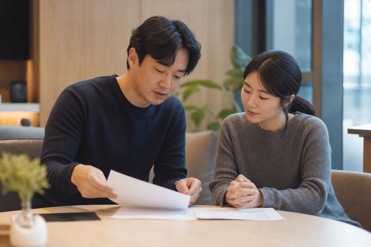 개인회생비용 관련 전문가 상담·서류 검토 장면