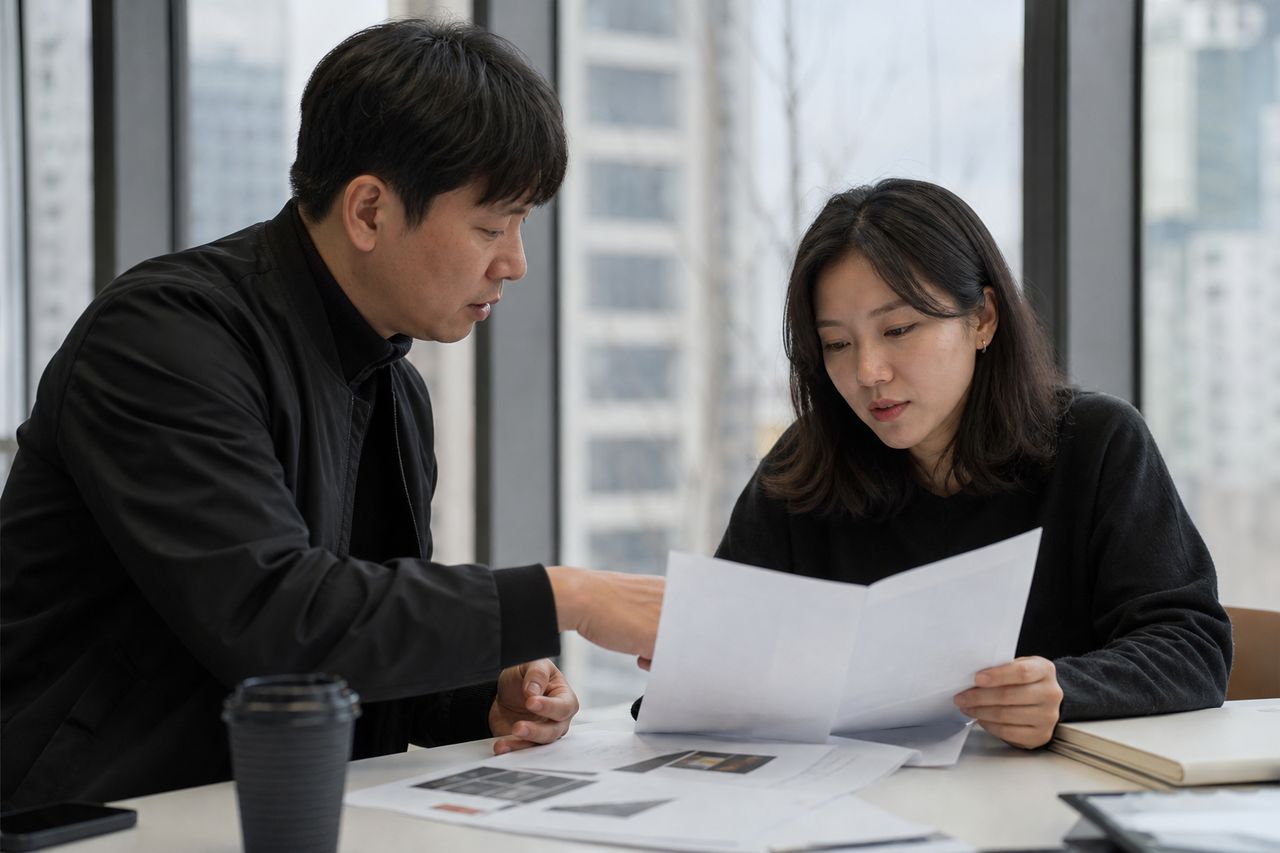 부산 본사 근무 직장인, 배우자 명의 아파트 있다는 이유로 부산개인회생 인가가 거부될 뻔했다 — 법원 보정권고 3회 받고도 인가결정 받은 30대 부부 사례로 보는 배우자 재산 소명 전략 관련 전문가 상담·서류 검토 장면