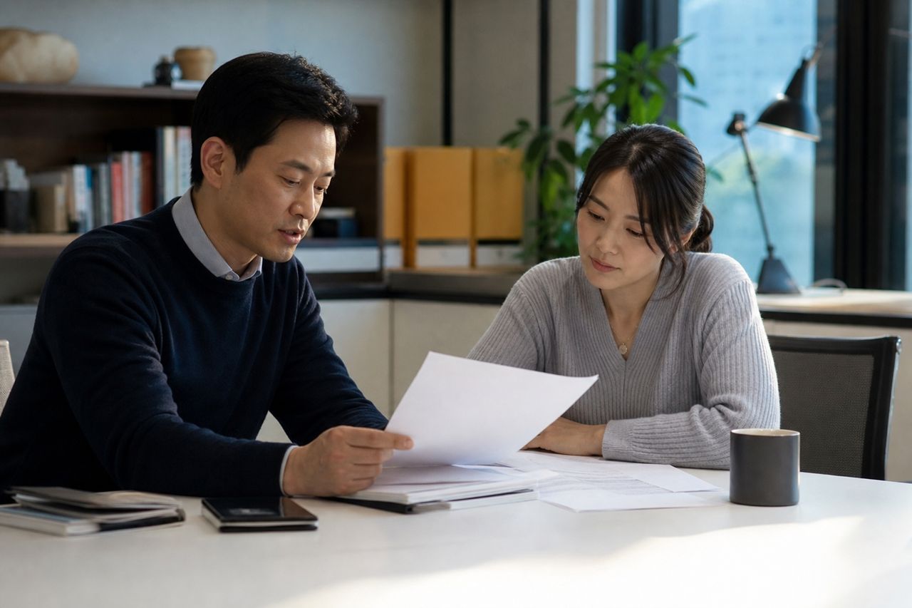 안산 외국인 노동자 개인회생신청 가능할까? 관련 전문가 상담·서류 검토 장면