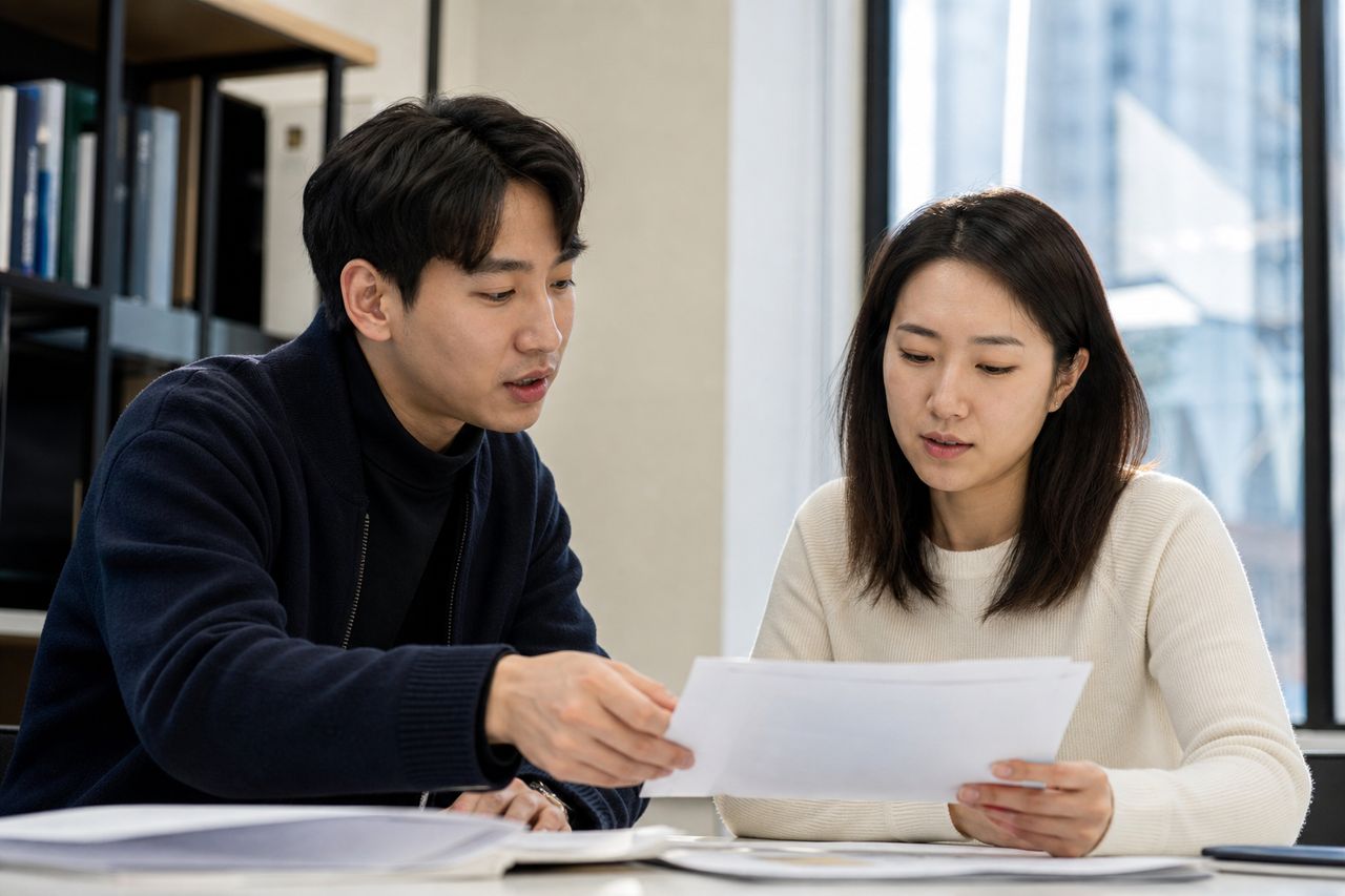 자영업자 개인회생, 매출보다 실제 소득 입증이 어려운 이유 관련 전문가 상담·서류 검토 장면