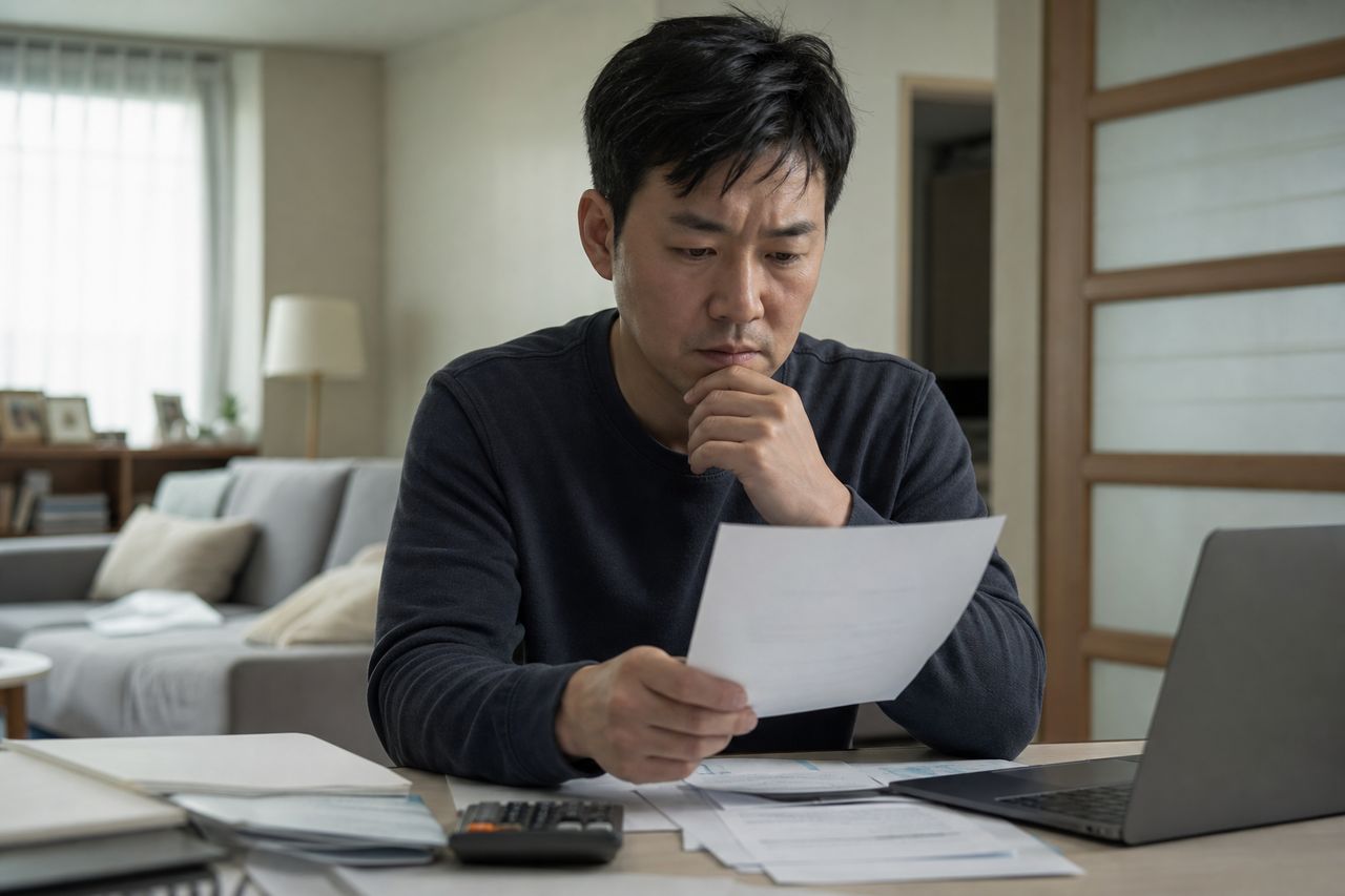 개인회생 신청방법, 접수 전에 반드시 정리해야 할 5가지 관련 상황을 보여주는 이미지 — 서류를 검토하는 모습