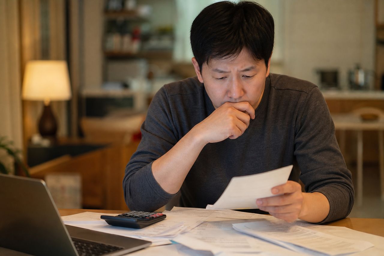 폐업 후 취업한 경우 개인회생, 현재 급여를 어떻게 보나 관련 상황을 보여주는 이미지 — 서류를 검토하는 모습