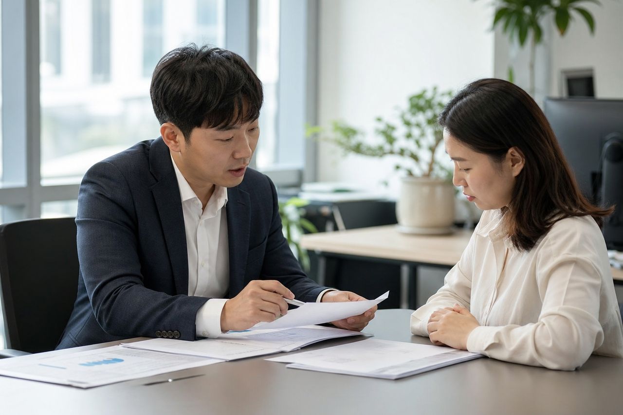 개인회생 중 해고당하면 어떻게 되나요? 직장 잃은 채무자의 현실 관련 전문가 상담·서류 검토 장면