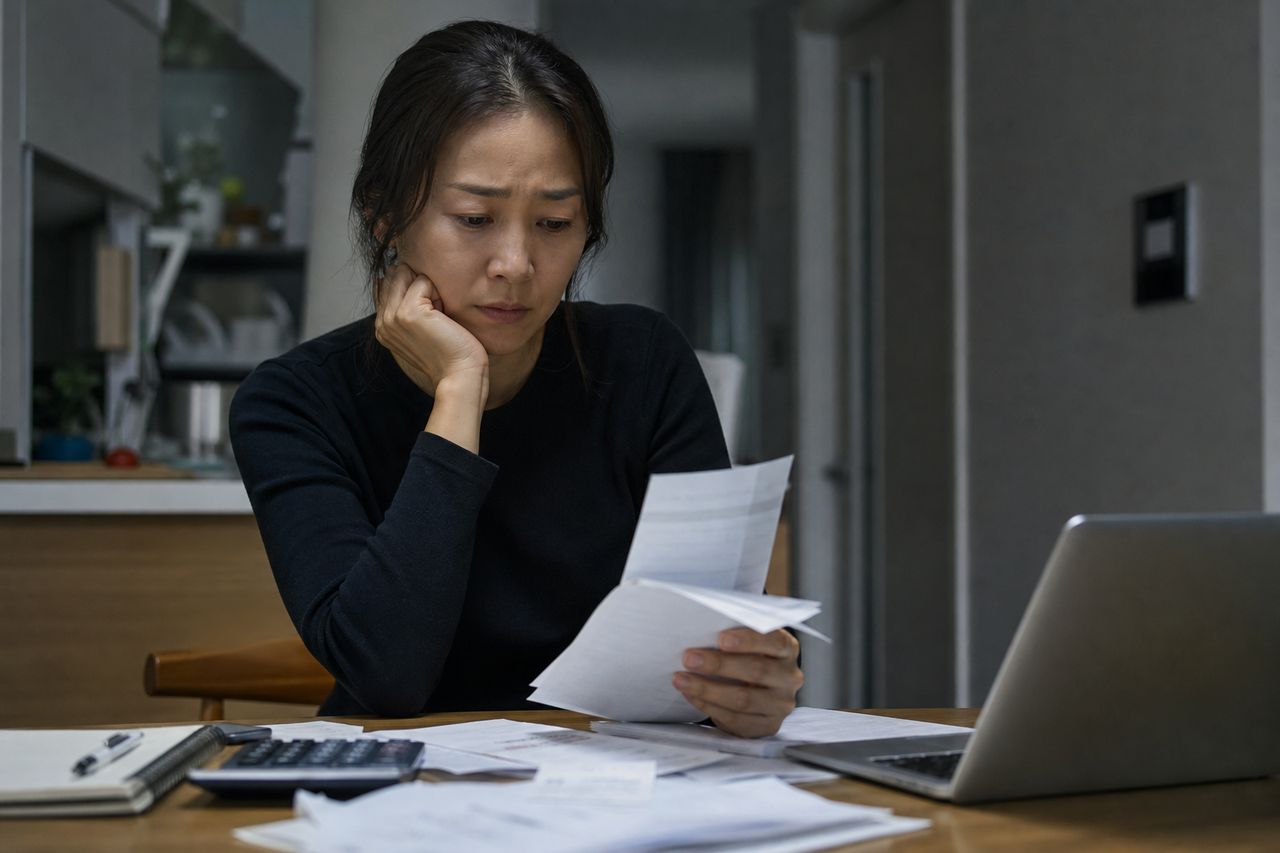 2030 청년 채무자, 학자금·신용대출 폭탄 개인회생으로 탈출 가능할까? 관련 상황을 보여주는 이미지 — 서류를 검토하는 모습