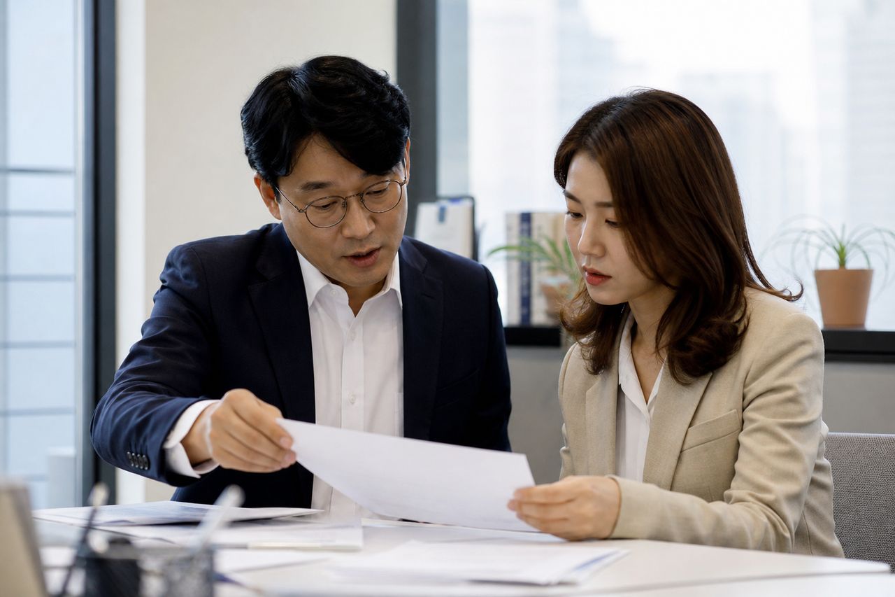 2030 청년 채무자, 학자금·신용대출 폭탄 개인회생으로 탈출 가능할까? 관련 전문가 상담·서류 검토 장면