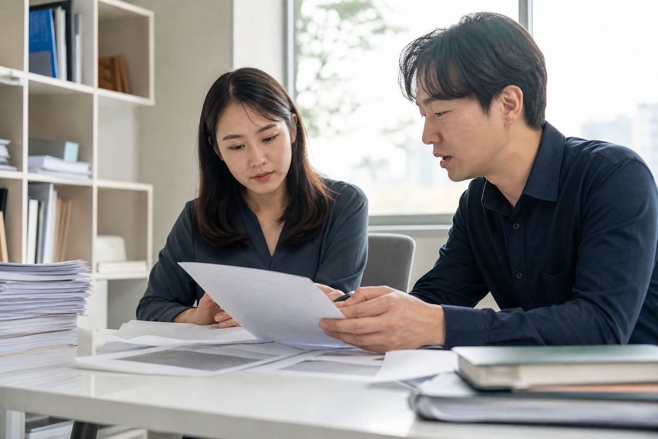 공무직 개인회생 — 40대 공공기관 공무직 3천만 미만 변제계획 인가 실제 사례 관련 전문가 상담·서류 검토 장면