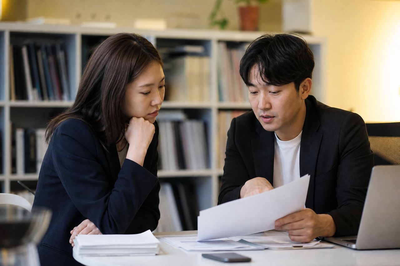상속받은 재산이 있으면 개인회생·파산 신청 자체가 불가능할까? 관련 전문가 상담·서류 검토 장면