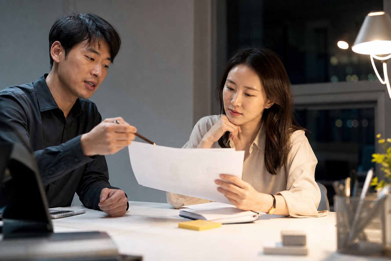 성과급 비중이 큰 직장인 개인회생, 월급과 상여를 어떻게 구분해 정리할까 관련 전문가 상담·서류 검토 장면