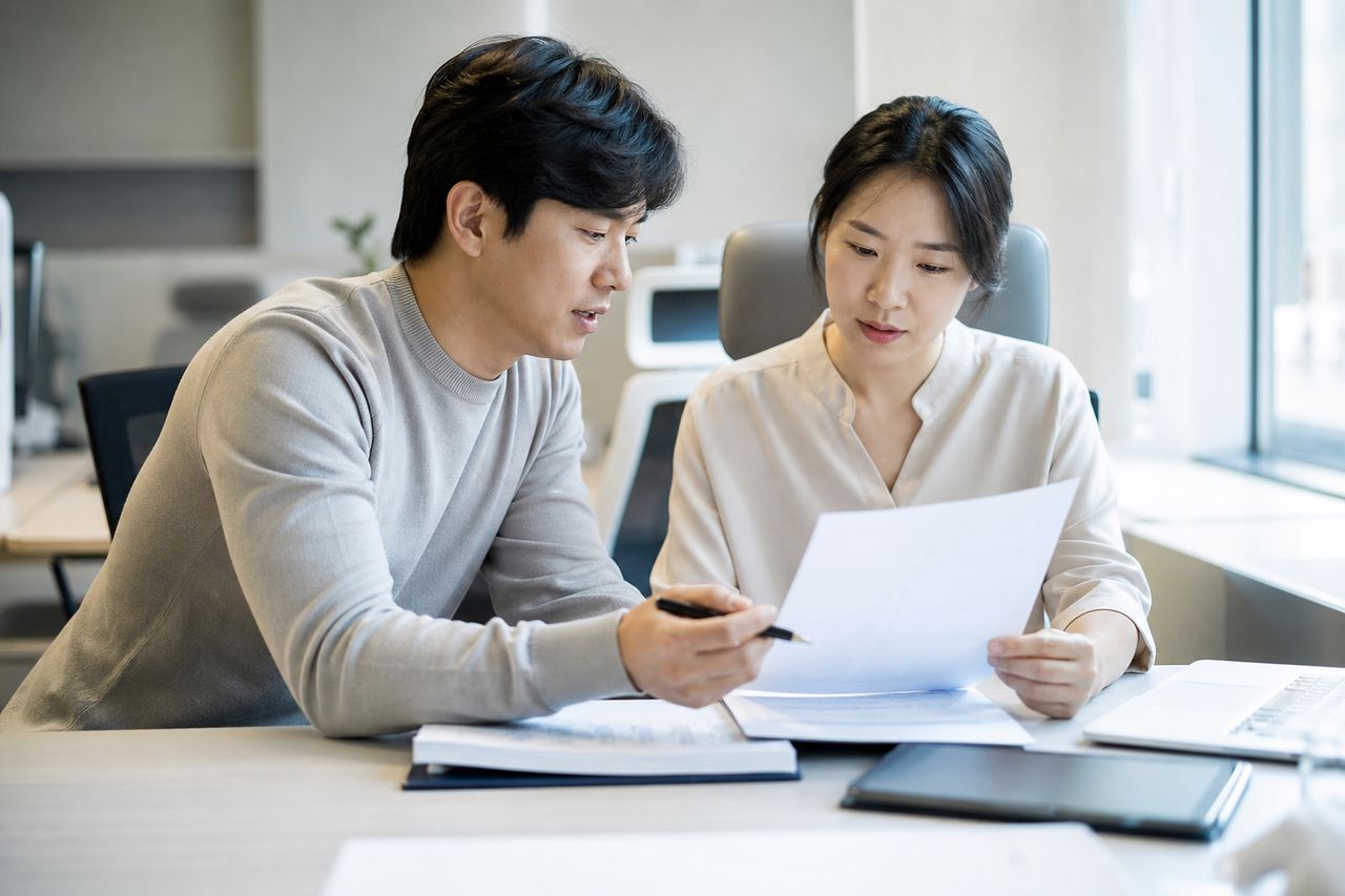 육아휴직 중 개인회생을 검토한다면 급여와 복직계획에서 확인할 점 관련 전문가 상담·서류 검토 장면