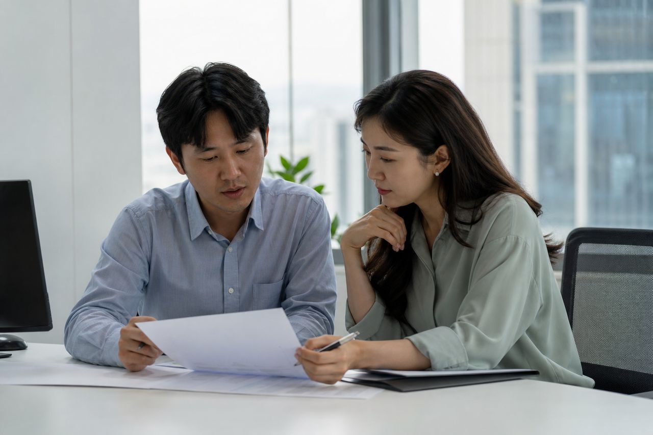 개인회생 부채증명서와 신용조회 금액이 다를 때 확인할 항목 관련 전문가 상담·서류 검토 장면